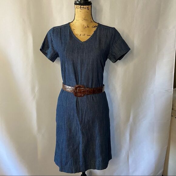 MERONA Blue Denim Straight Mini-to-Midi Dress XSmall - Picture 3 of 10